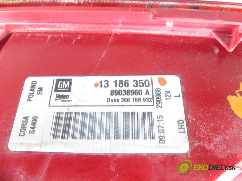 OPEL CORSA D Van HB 2009 0,00 1.2 - Z 12 XEP 1229,00 Svetlo ľavé zadné 13186350 ; 89038960A