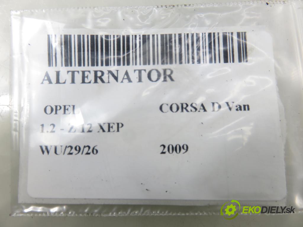 OPEL CORSA D Van HB 2009 0,00 1.2 - Z 12 XEP 1229,00 Alternátor 13222929 (Alternátor)