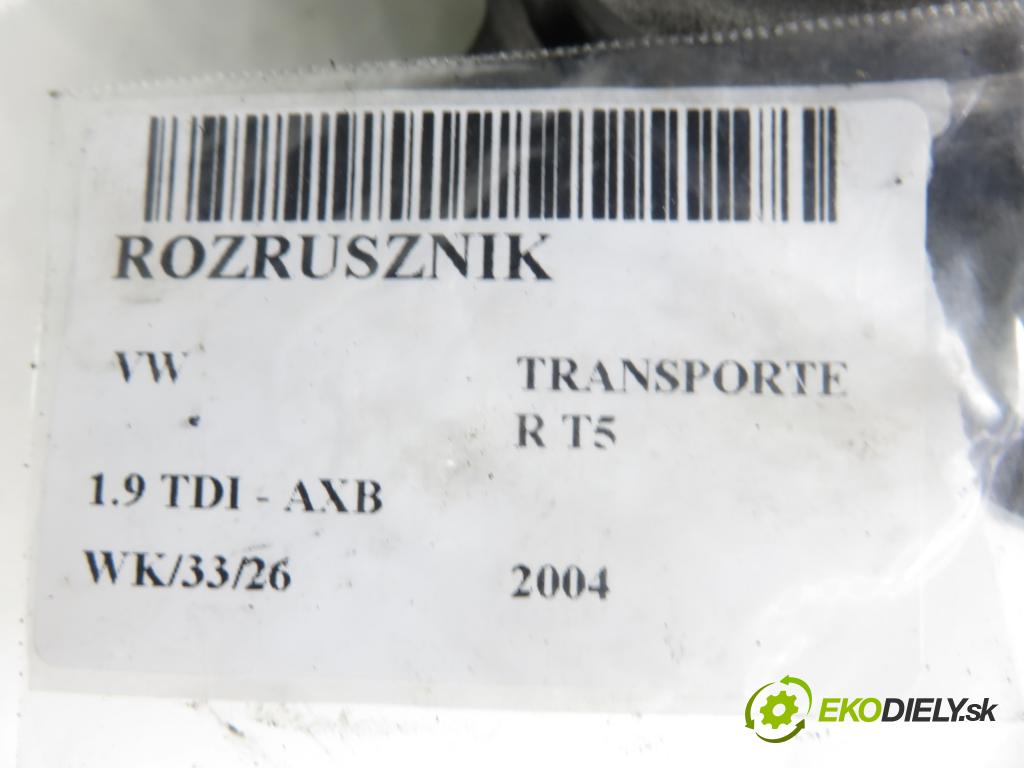 VW TRANSPORTER V Skrzynia (7HA, 7HH, 7EA, 7EH) FURGON 2004 77,00 1.9 TDI PD 105 - AXB 1896,00 Štartér 1005831311 ; 0001173012 (Štartér)