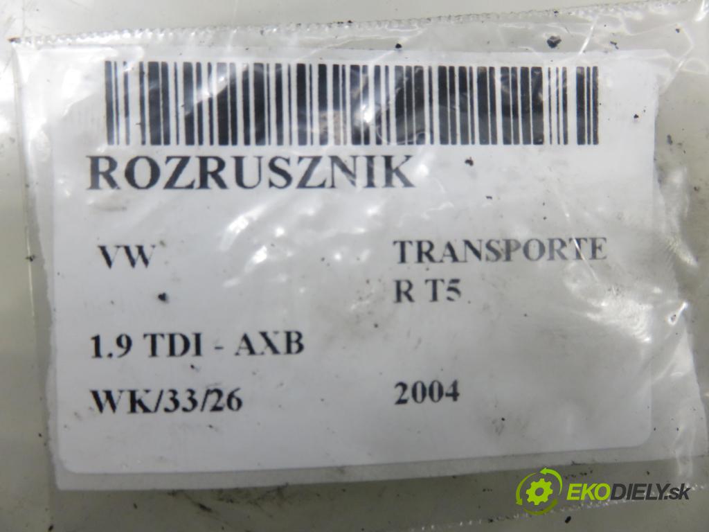 VW TRANSPORTER V Skrzynia (7HA, 7HH, 7EA, 7EH) FURGON 2004 77,00 1.9 TDI PD 105 - AXB 1896,00 Štartér 1005831311 ; 0001173012 (Štartér)
