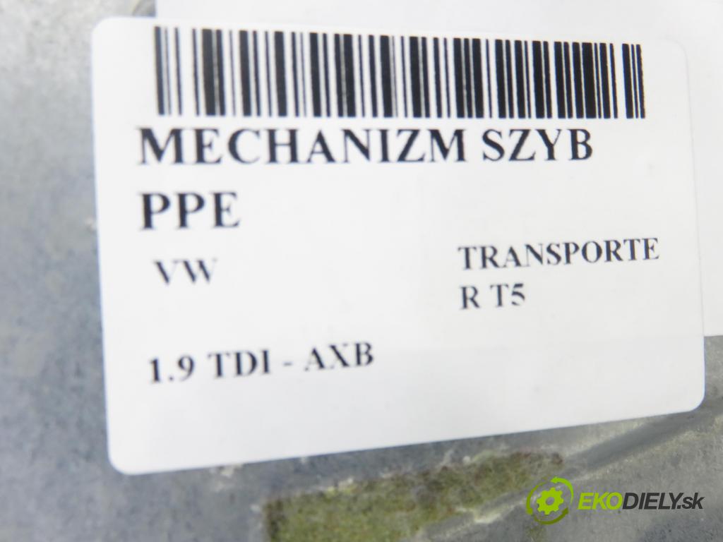 VW TRANSPORTER V Skrzynia (7HA, 7HH, 7EA, 7EH) FURGON 2004 77,00 1.9 TDI PD 105 - AXB 1896,00 mechanismus oken PPE 7H0837730 ; 7H1959802