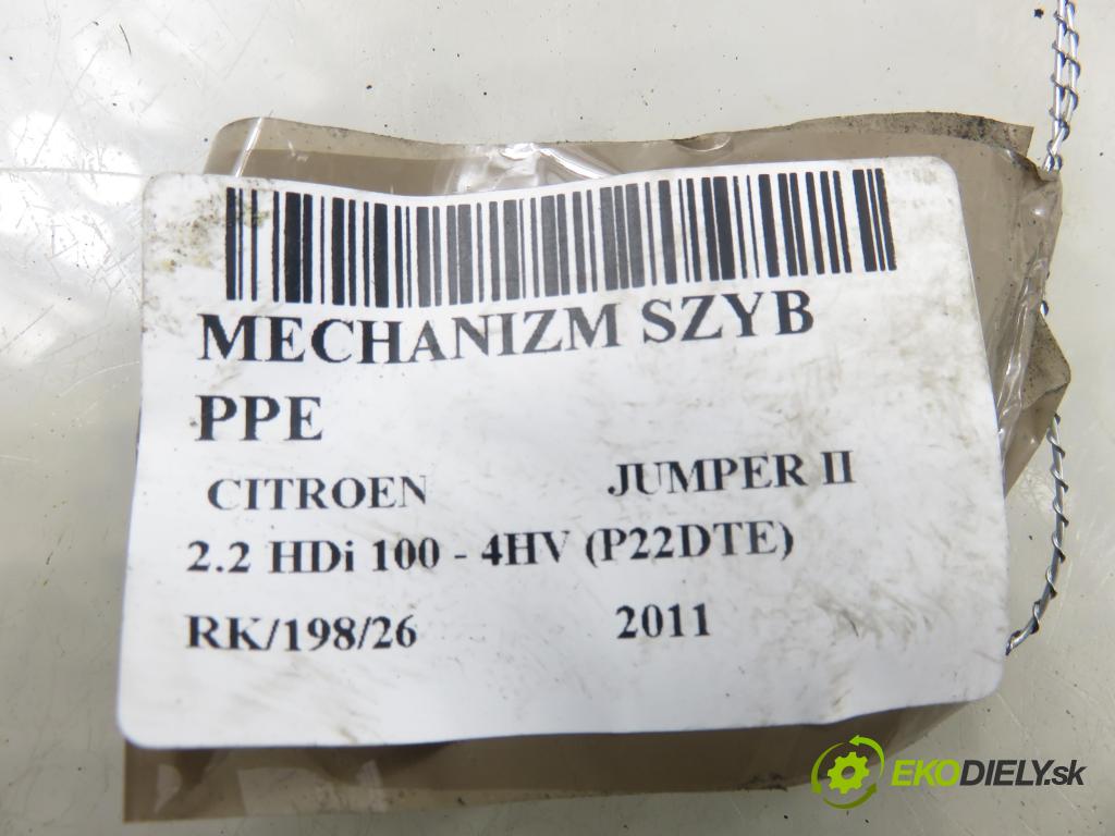 CITROEN JUMPER Skrzynia FURGON 2011 74,00 2.2 HDi 100 - 4HV (P22DTE) 2198,00 mechanismus oken PPE 1368042080