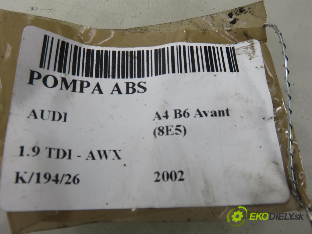 AUDI A4 Avant (8E5, B6) KOMBI 2002 96,00 1.9 TDI - AWX 1896,00 pumpa ABS 0265950011 (Pumpa ABS)