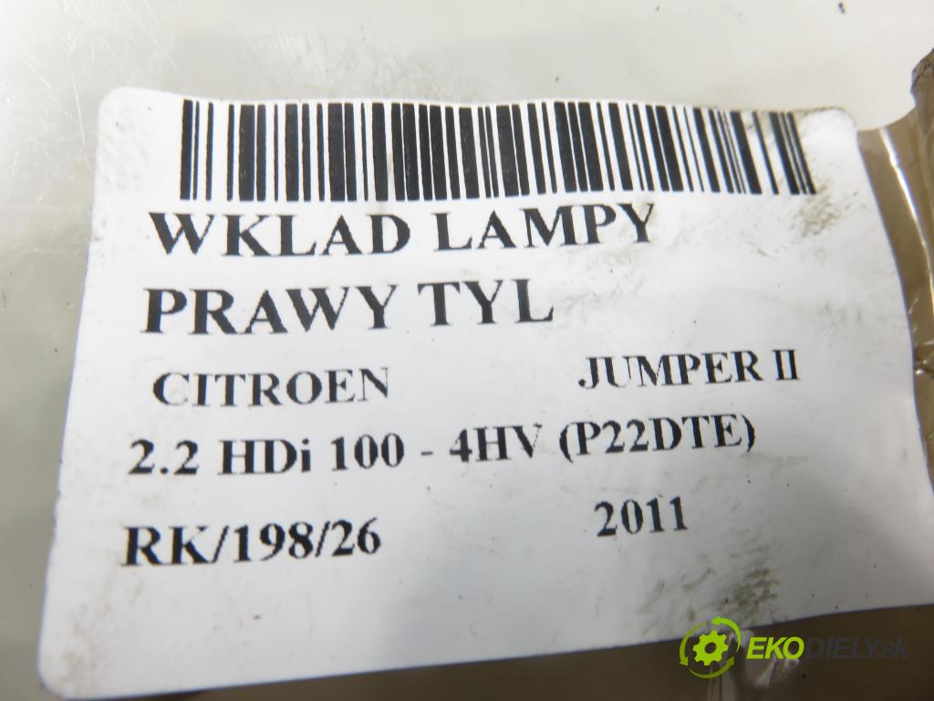 CITROEN JUMPER Skrzynia FURGON 2011 74,00 2.2 HDi 100 - 4HV (P22DTE) 2198,00 PŘÍSPĚVEK svetla pravý ZADNÍ: