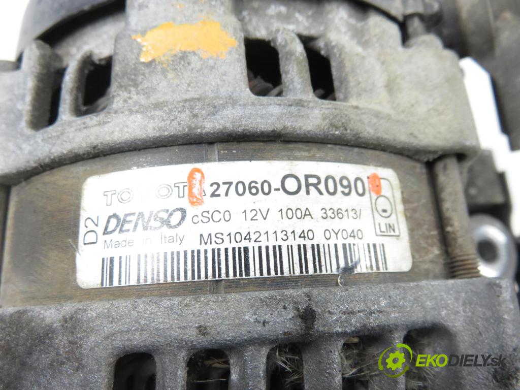 TOYOTA AURIS TOURING SPORTS (_E18_) KOMBI 2014 91,00 2.0 D-4D (ADE186_) - 1AD-FTV 1998,00 Alternátor 27060OR090 (Alternátor)