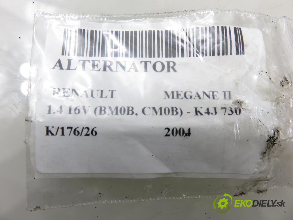 RENAULT MEGANE II (BM0/1_, CM0/1_) HB 2004 72,00 1.4 16V (BM0B, CM0B) - K4J 730 1390,00 Alternátor 8200100907 (Alternátor)
