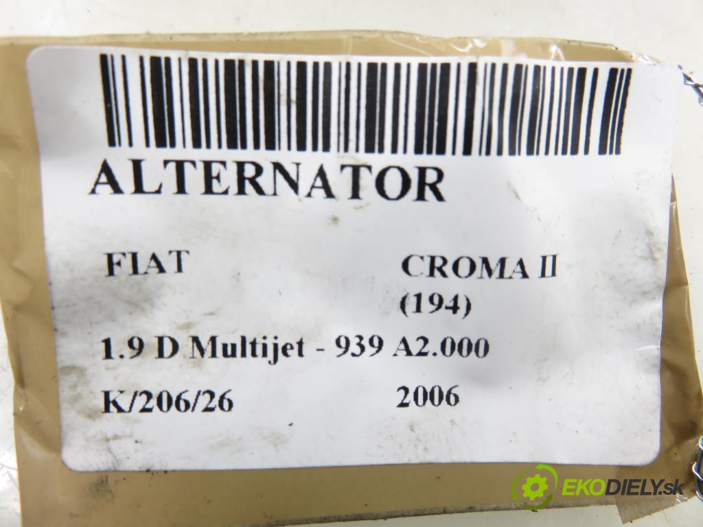 FIAT CROMA (194_) KOMBI 2006 110,00 1.9 D Multijet 150 - 939 A2.000 1910,00 Alternátor 51854901 ; MS1012101091 (Alternátor)