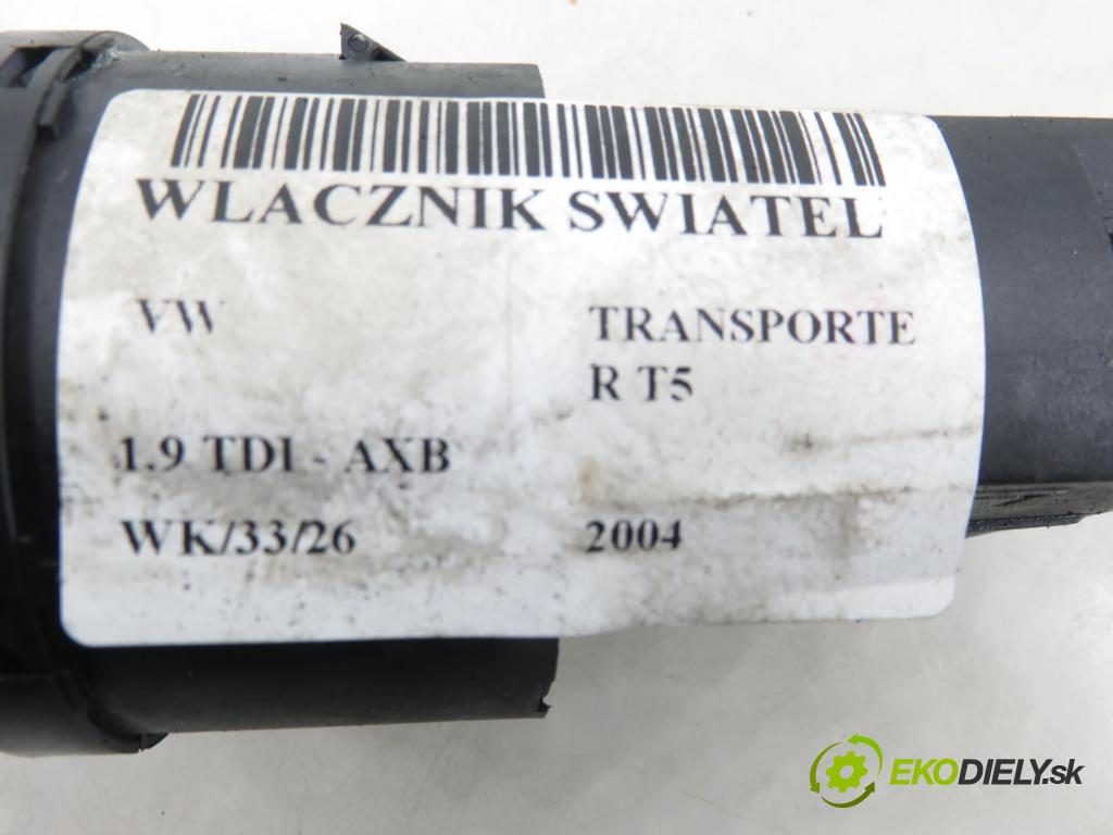 VW TRANSPORTER V Skrzynia (7HA, 7HH, 7EA, 7EH) FURGON 2004 77,00 1.9 TDI PD 105 - AXB 1896,00 prepínač svetlá 6Q0941531B