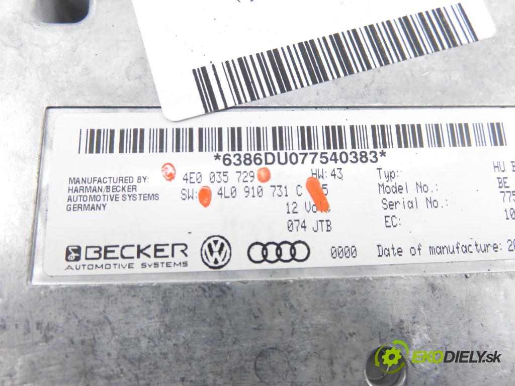AUDI Q7 (4L) SUV 2007 171,00 3.0 TDI quattro - BUG 2967,00 řídící jednotka / MODUL INNE 4L0910731C ; 4E0035729