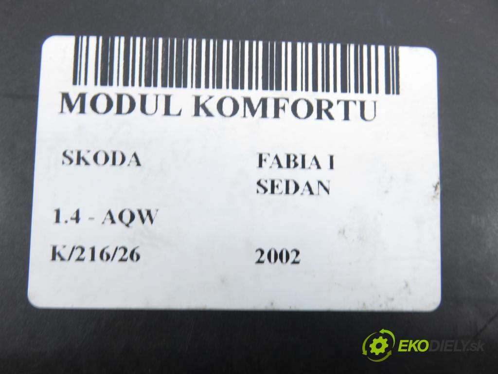 SKODA FABIA I SEDAN (6Y3) SEDAN 2002 50,00 1.4 - AQW 1397,00 MODUL komfortu 6Q1937049B ; 5WK48212