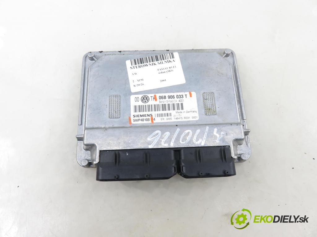 VW PASSAT B5.5 (3B3) SEDAN 2001 85,00 2 - AZM 1984,00 Riadiaca jednotka Motor 06B906033T ; 5WP40108