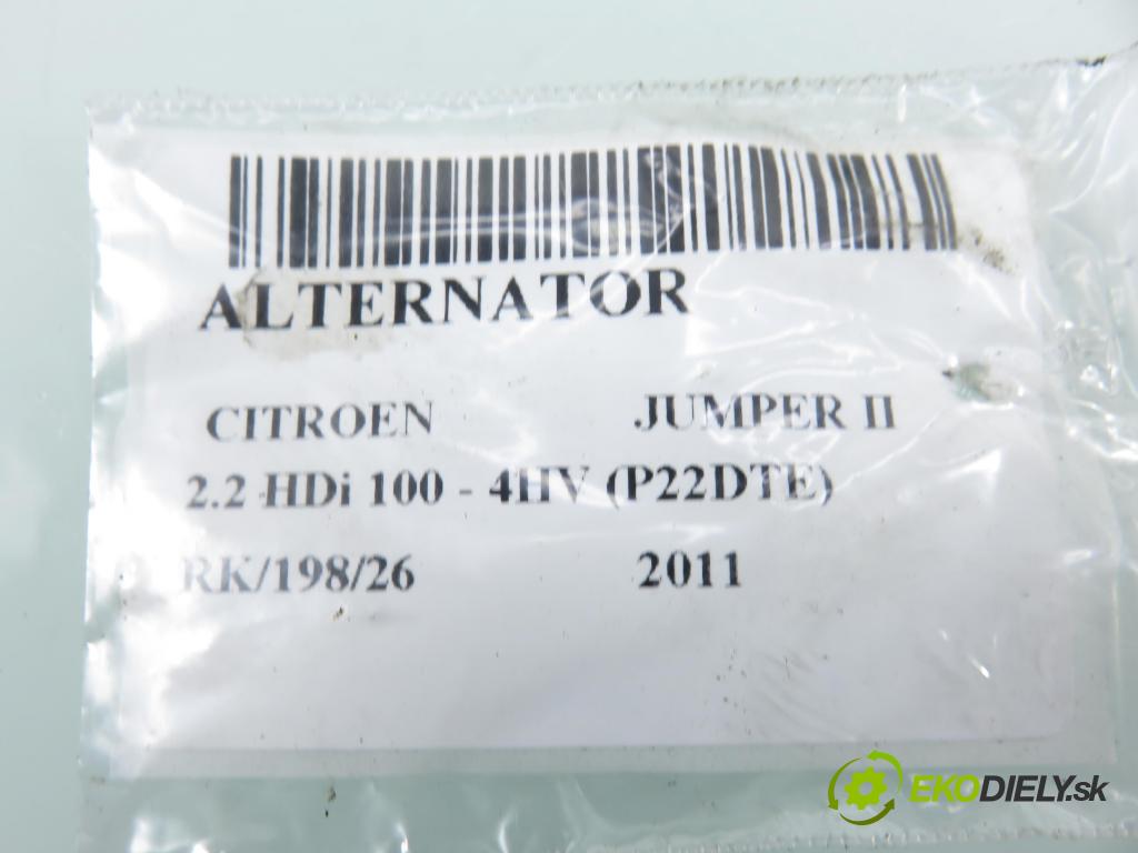 CITROEN JUMPER Skrzynia FURGON 2011 74,00 2.2 HDi 100 - 4HV (P22DTE) 2198,00 Alternátor A0200 (Alternátor)