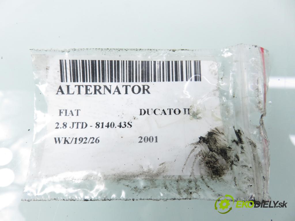 FIAT DUCATO (230_) FURGON 2001 94,00 2.8 JTD - 8140.43S 2798,00 Alternátor A3053 (Alternátor)