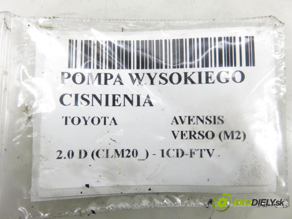 TOYOTA AVENSIS VERSO (_M2_) MINIVAN 2004 85,00 2.0 D (CLM20_) - 1CD-FTV 1995,00 pumpa vysokého TLAK: 2210027010 ; 09730000188