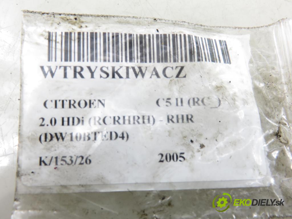 CITROEN C5 II (RC_) SEDAN 2005 100,00 2.0 HDi 136 - RHR (DW10BTED4) 1997,00 vstrekovač 9647247280 (Vstrekovač paliva)