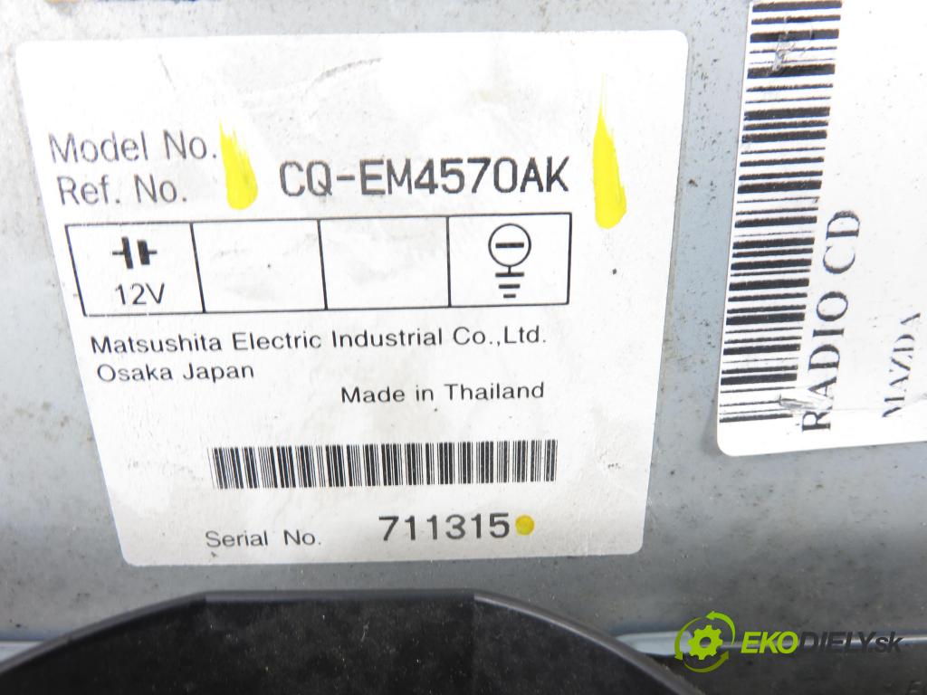 MAZDA 6 Station Wagon (GY) KOMBI 2006 122,00 2.3 - L3C1 2261,00 RADIO CD CQEM4570AK