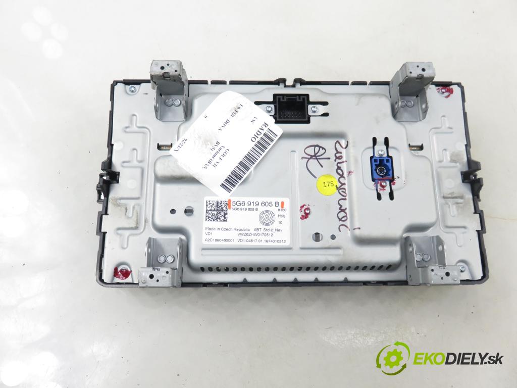 VW GOLF VII Variant (BA5, BV5) KOMBI 2019 850,00 1.6 TDI CR 115 - DGTE 1598,00 RADIO 5G6919605B
