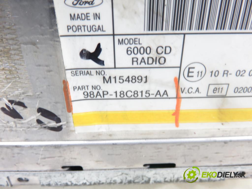 FORD FOCUS (DAW, DBW) HB 2000 96,00 2.0 16V - EDDF 1988,00 RADIO CD 98AP18C815AA