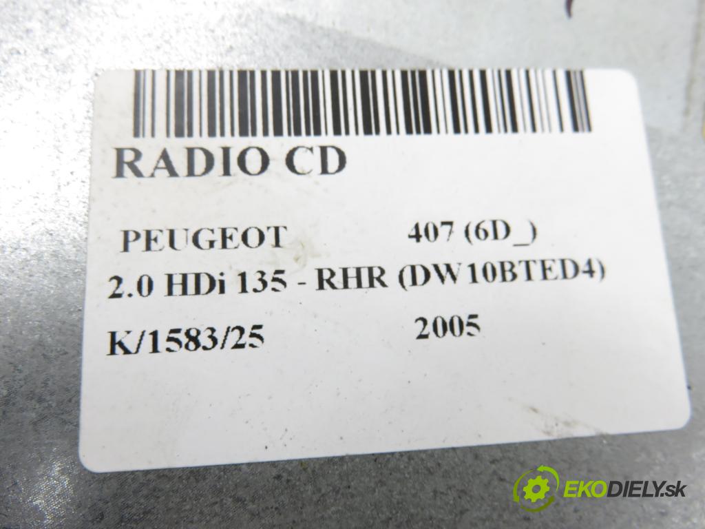 PEUGEOT 407 (6D_) SEDAN 2005 100,00 2.0 HDi 135 - RHR 1997,00 RADIO CD