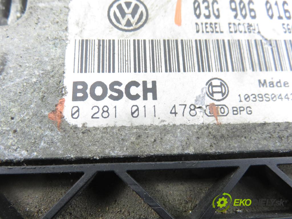 VW GOLF V (1K1) HB 2005 77,00 1.9 TDI - BXE 1896,00 Riadiaca jednotka Motor 03G906016B ; 0281011478