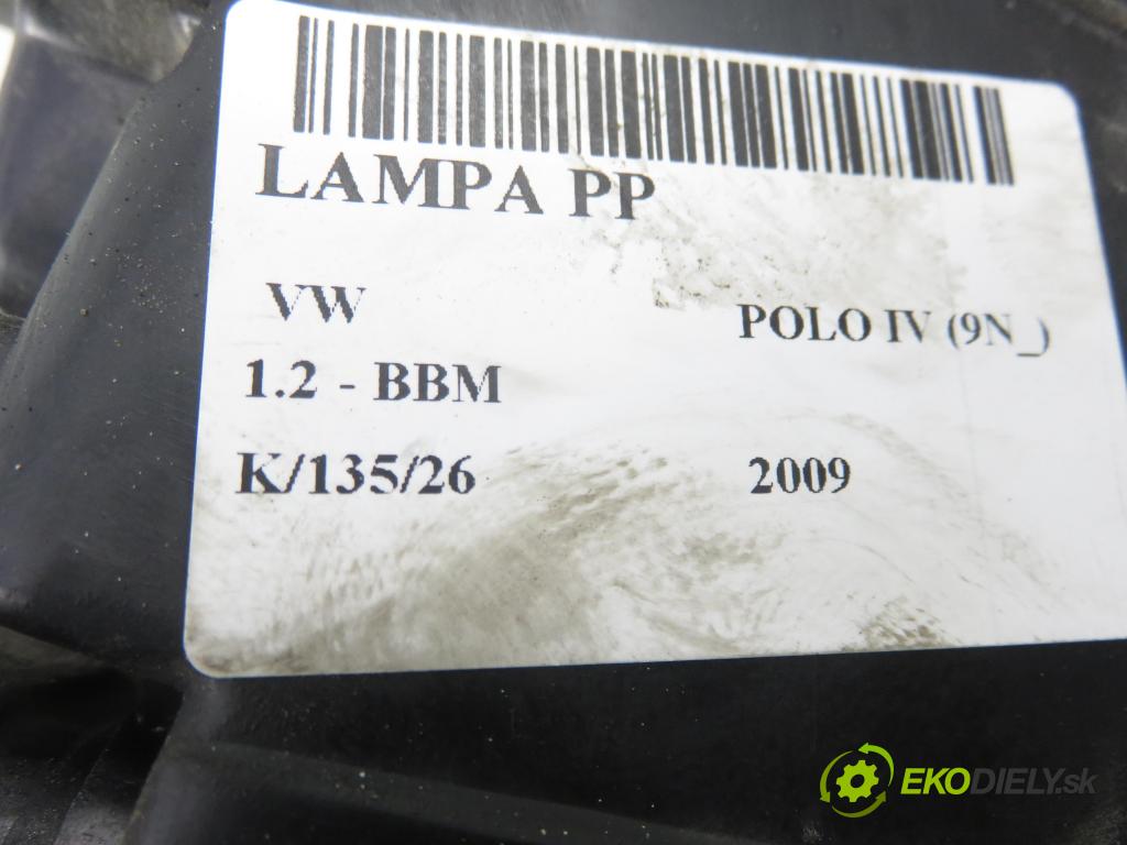 VW POLO (9N_) HB 2009 44,00 1.2 6V 60 - BBM 1198,00 světlo PP 