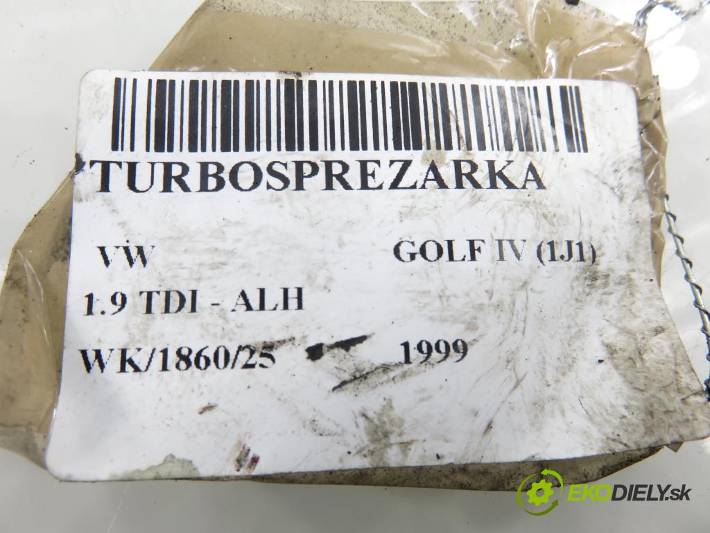 VW GOLF IV (1J1) HB 1999 66,00 1.9 TDI 90 - ALH 1896,00 Turbodúchadlo 038253019N (Turbodúchadlo (kompletné))