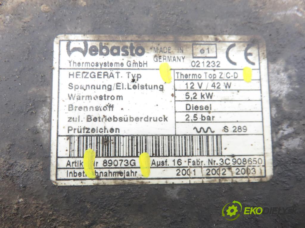 FIAT DUCATO (230_) FURGON 2001 94,00 2.8 JTD - 8140.43S 2798,00 Webasto 89073G ; 021232 (Webasto (nezávislé kúrenie))