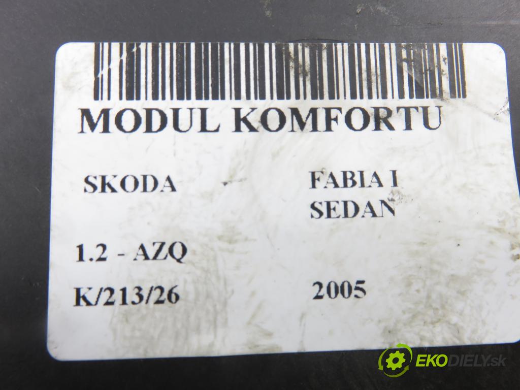 SKODA FABIA I SEDAN (6Y3) SEDAN 2005 47,00 1.2 12V 64 - BME 1198,00 MODUL komfortu 6Q1937049D ; 5WK48212D