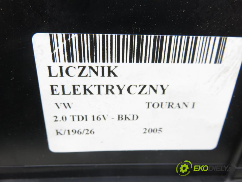 VW TOURAN (1T1, 1T2) MINIVAN 2005 103,00 2.0 TDI 16V 140 - BKD 1968,00 prístrojovka elektrický 1T0920872A ; 110080218023