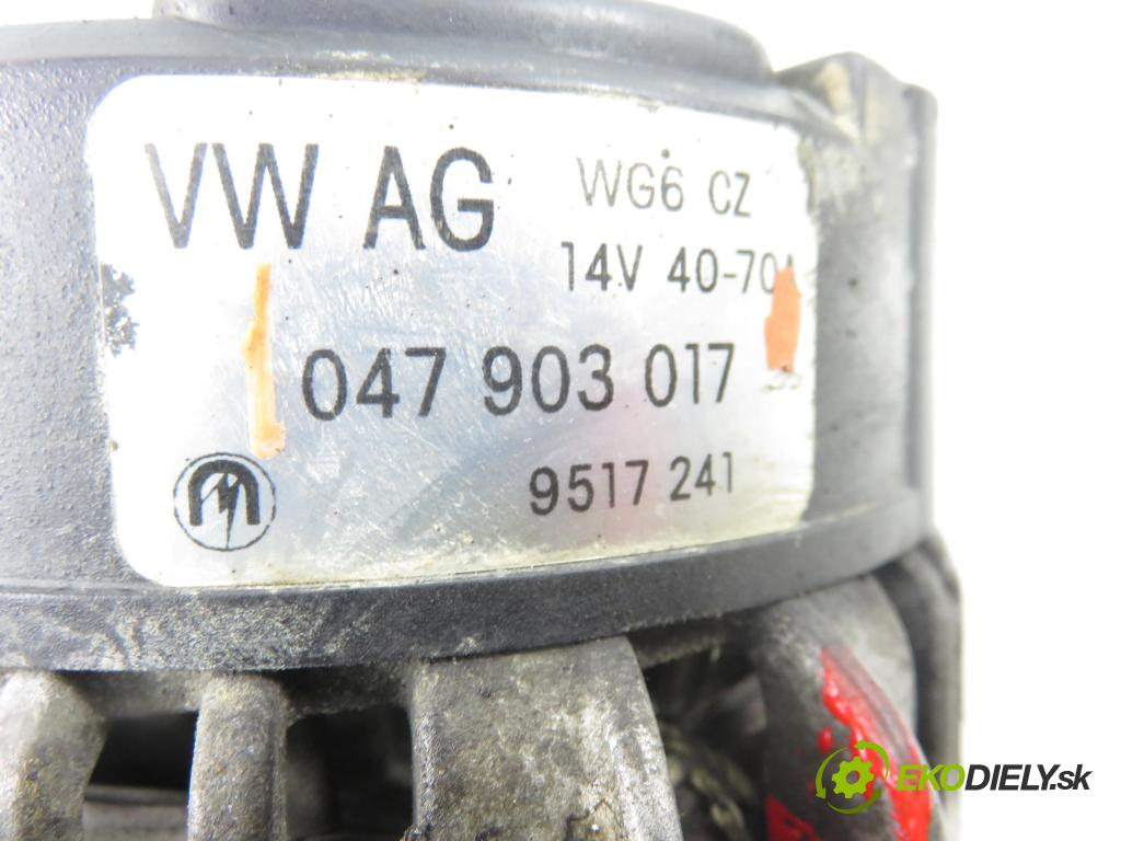 SKODA FABIA I SEDAN (6Y3) SEDAN 2002 50,00 1.4 - AQW 1397,00 Alternátor 047903017 (Alternátor)