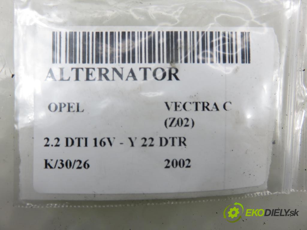 OPEL VECTRA C (Z02) SEDAN 2002 92,00 2.2 DTI 16V 125 - Y 22 DTR 2172,00 Alternátor 0124515080 (Alternátor)