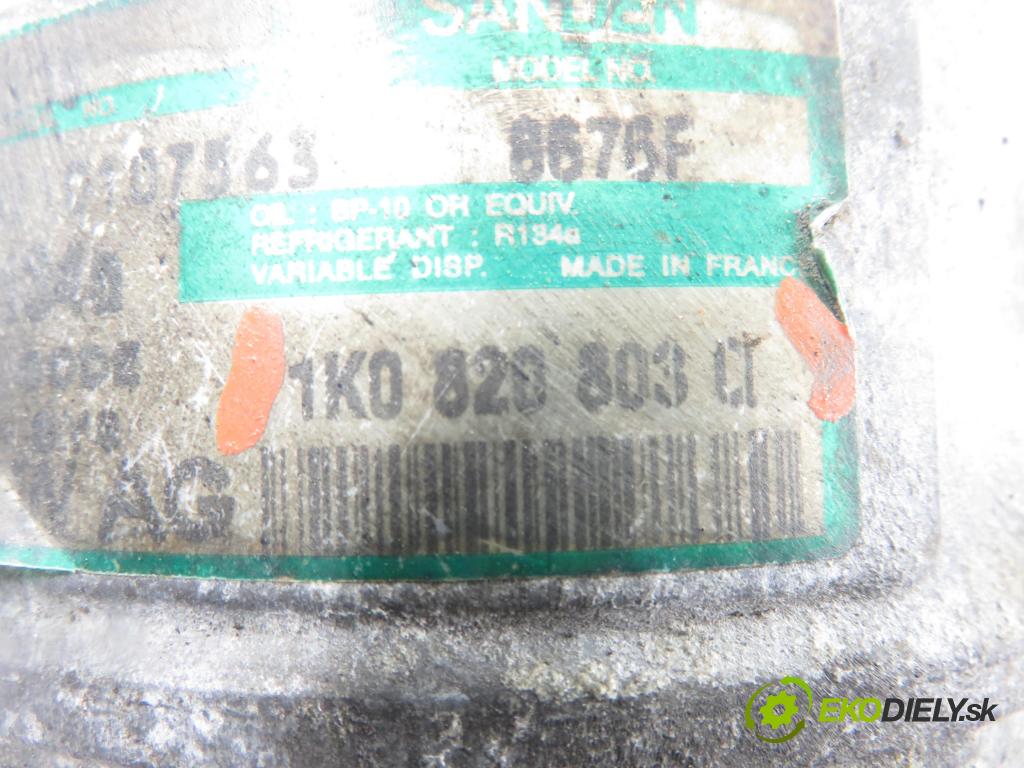 VW TOURAN (1T1, 1T2) MINIVAN 2005 103,00 2.0 TDI 16V 140 - BKD 1968,00 KOMPRESOR: klimatizace 1K0820803Q (Kompresor klimatizace)