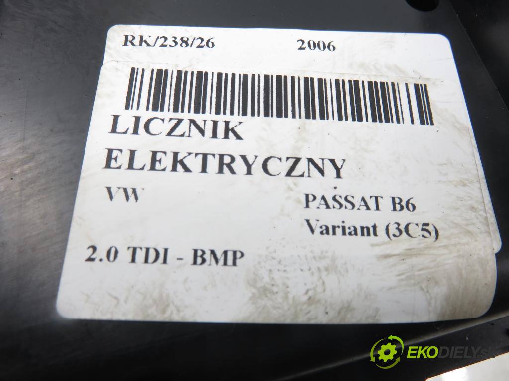 VW PASSAT B6 Variant (3C5) KOMBI 2006 103,00 2.0 TDI PD 8V 140 - BMP 1968,00 prístrojovka elektrický A2C53106067