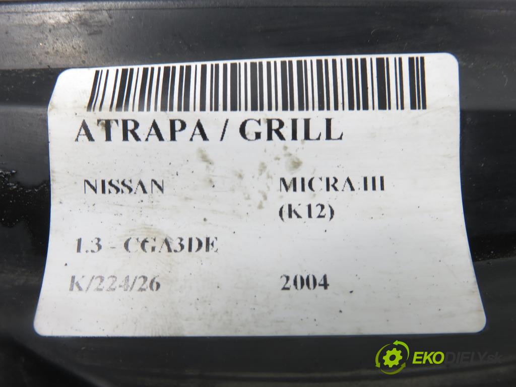 NISSAN MICRA III (K12) HB 2004 65,00 1.3 - CGA3DE 1348,00 mřížka / maska
