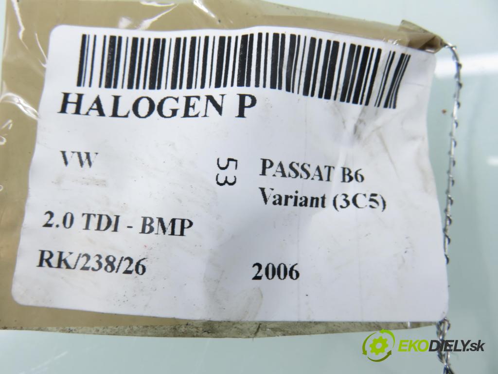 VW PASSAT B6 Variant (3C5) KOMBI 2006 103,00 2.0 TDI PD 8V 140 - BMP 1968,00 hmlové svetlo, hmlovka P