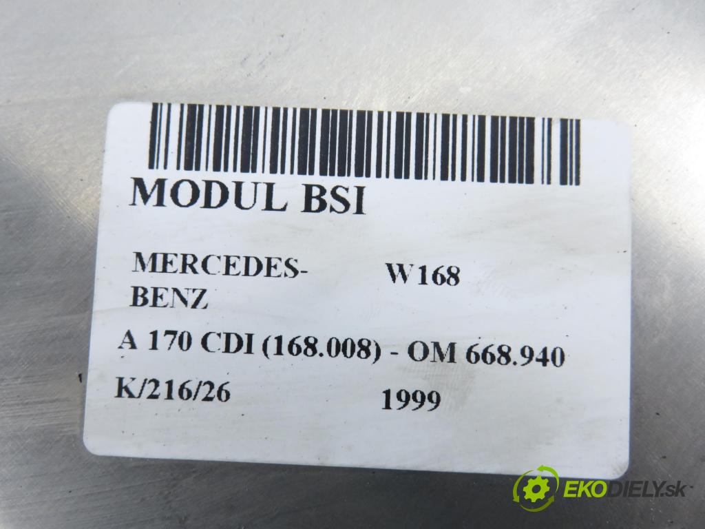 MERCEDES-BENZ KLASA A (W168) MINIVAN 1999 66,00 1.7 CDI 90 1689,00 řídící jednotka motora A0285451932 ; 0281010118