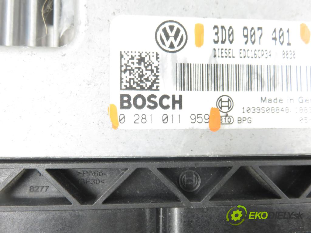 VW PHAETON (3D1, 3D2, 3D3, 3D4, 3D6, 3D7, 3D8, 3D9) SEDAN 2006 165,00 3.0 TDI 2967,00 Riadiaca jednotka Motor 3D0907401 ; 0281011959