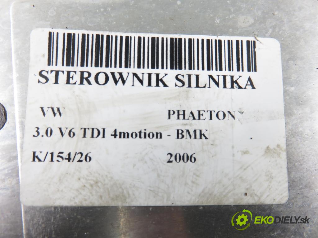 VW PHAETON (3D1, 3D2, 3D3, 3D4, 3D6, 3D7, 3D8, 3D9) SEDAN 2006 165,00 3.0 TDI 2967,00 Riadiaca jednotka Motor 3D0907401 ; 0281011959