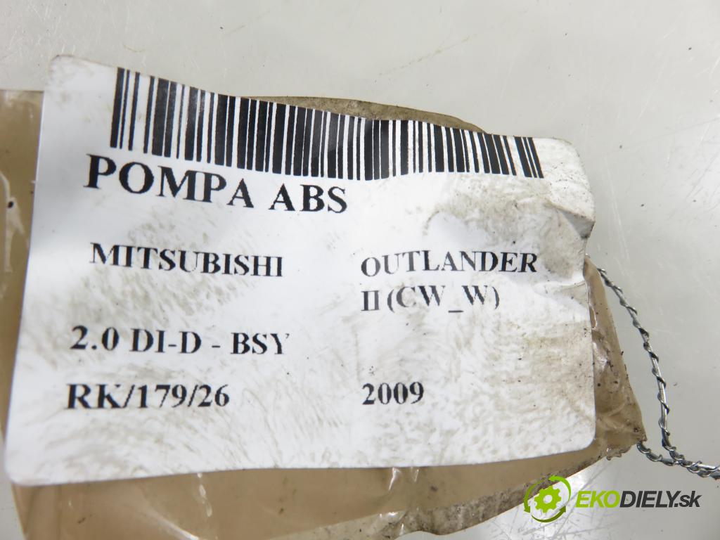 MITSUBISHI OUTLANDER II (CW_W) SUV 2009 103,00 2.0 DI-D 140 - BSY (Volkswagen Group) 1968,00 Pumpa ABS 06210955313 ; 28560033003 ; 4670A457 (Pumpa ABS)