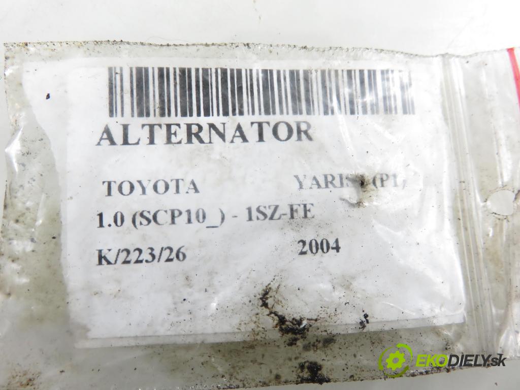 TOYOTA YARIS (_P1_) HB 2004 50,00 1.0 VVT- i 68 - 1SZ-FE 998,00 Alternátor  (Alternátor)