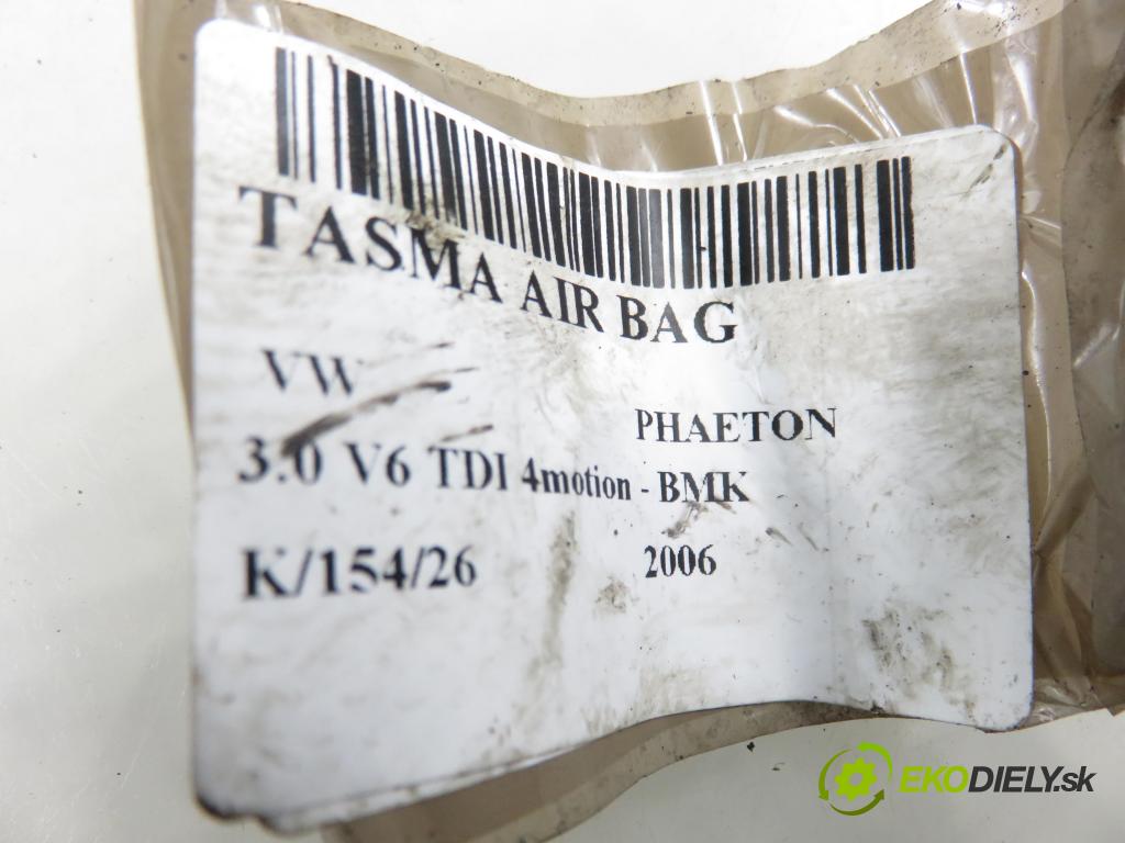 VW PHAETON (3D1, 3D2, 3D3, 3D4, 3D6, 3D7, 3D8, 3D9) SEDAN 2006 165,00 3.0 TDI 2967,00 PÁSKA: air BAG 8E0953541D