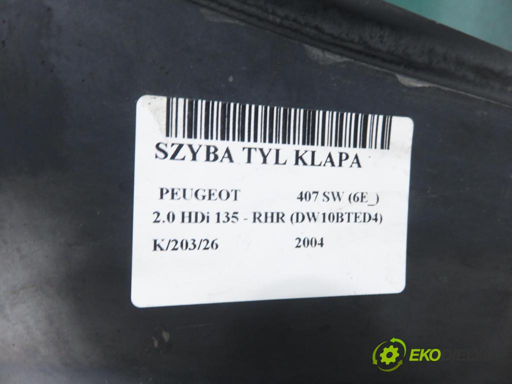 PEUGEOT 407 SW (6E_) KOMBI 2004 100,00 2.0 HDi 135 - RHR 1997,00 okno ZADNÍ: kapota