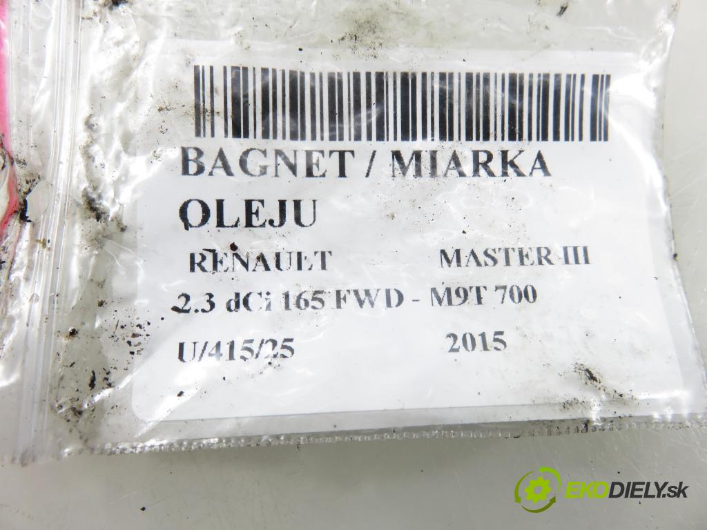 RENAULT MASTER III Platforma / podwozie (EV, HV, UV) KABINA/PLATFORMA 2015 0,00 2.3 dCi 165 FWD - M9T 700 2298,00 Mierka / mierka oleja 111501272R ; 8200795333
