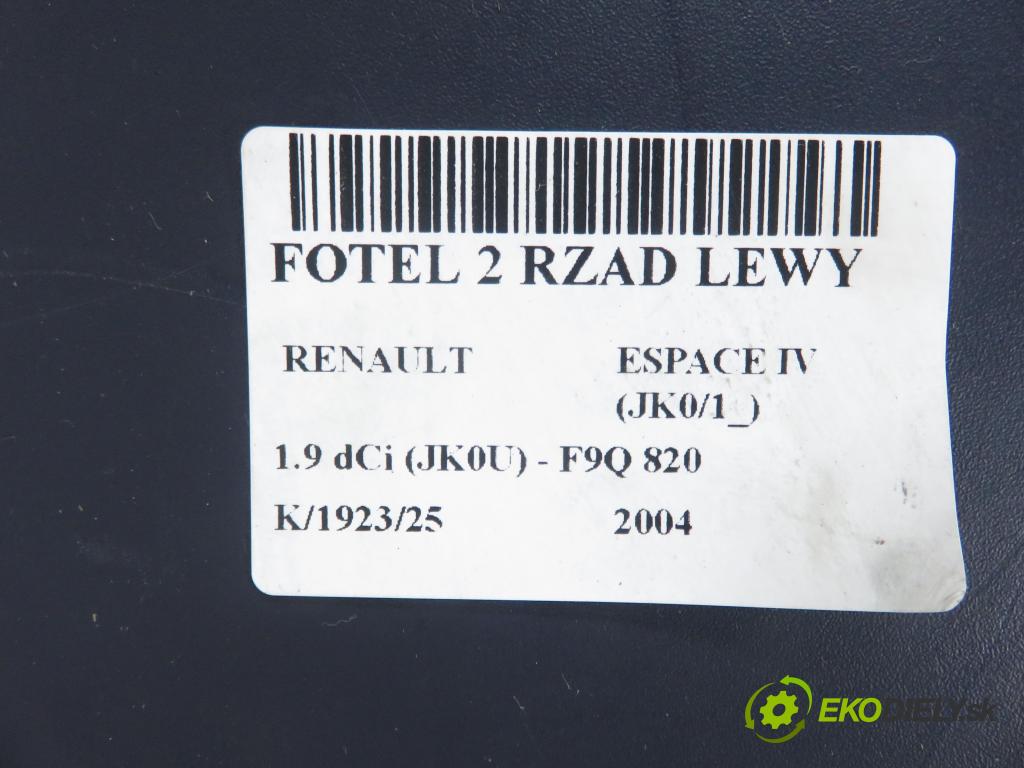 RENAULT ESPACE IV (JK0/1_) MINIVAN 2004 85,00 1.9 dCi 116 - F9Q 820 1870,00 Sedadlo 2 rad ľavy