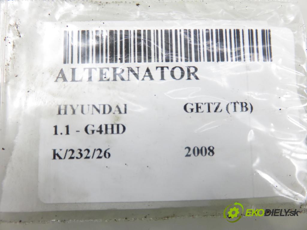HYUNDAI GETZ (TB) HB 2008 46,00 1.1 - G4HD 1086,00 Alternátor 0124220008 (Alternátor)
