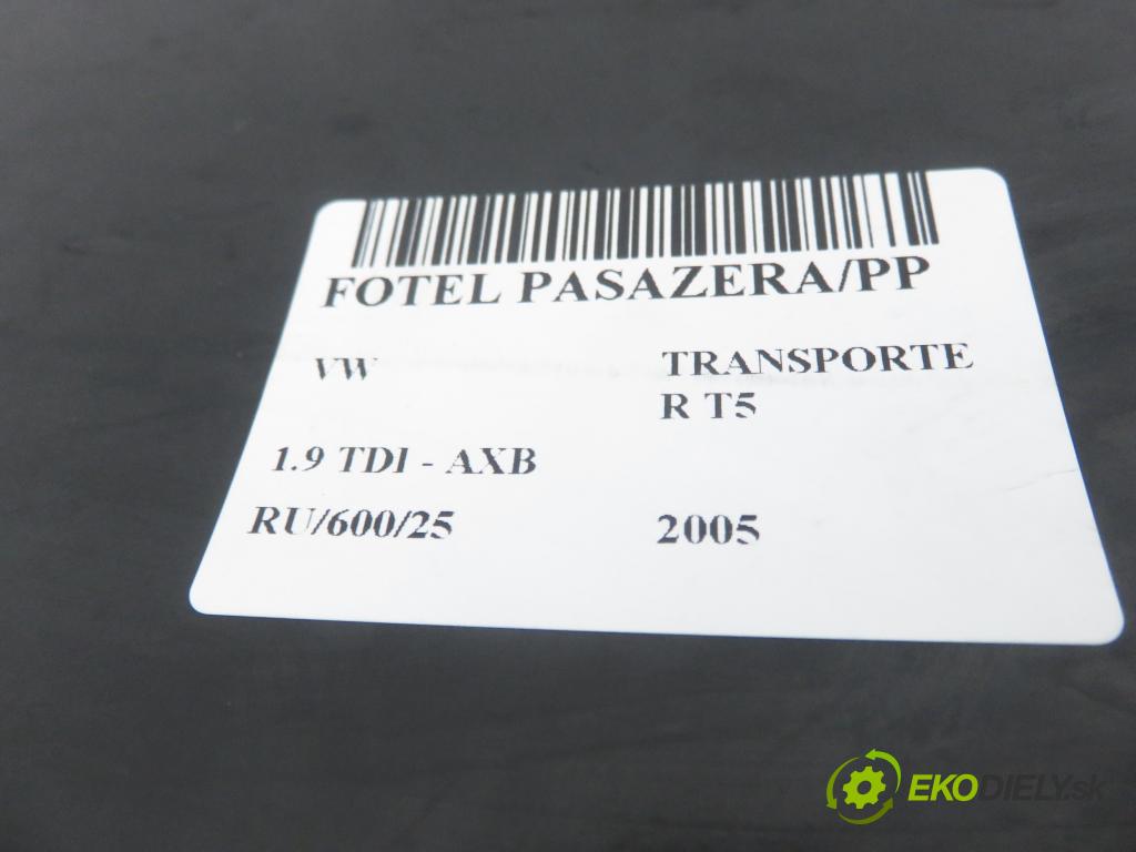 VW TRANSPORTER V Skrzynia (7HA, 7HH, 7EA, 7EH) FURGON 2005 77,00 1.9 TDI PD 105 - AXB 1896,00 Sedadlo CESTUJÚCI/PP 