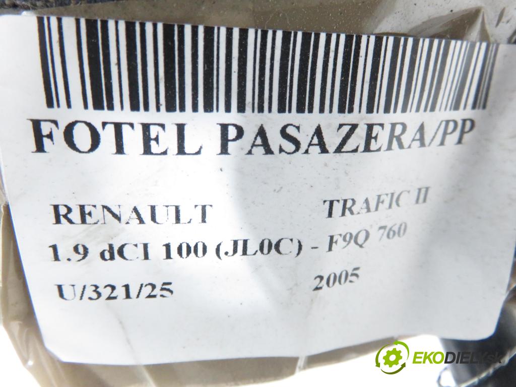 RENAULT TRAFIC II Autobus (JL) BUS 2005 74,00 1.9 dCI 100 (JL0C) - F9Q 760 1870,00 Sedadlo CESTUJÚCI/PP