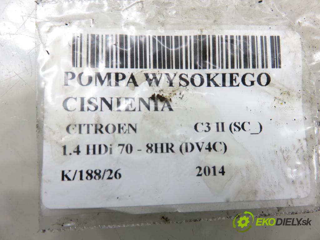 CITROEN C3 II (SC_) HB 2014 50,00 1.4 HDi 70 - 8HR (DV4C) 1398,00 pumpa vstřikovací 0445010516 ; 9688499680 ; 0928400788 (Vstřikovací čerpadlo)