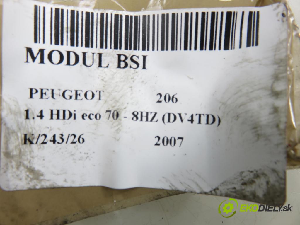 PEUGEOT 206 liftback (2A/C) HB 2007 50,00 1.4 HDi 8V 70 - 8HZ 1398,00 MODUL BSI 9657999780
