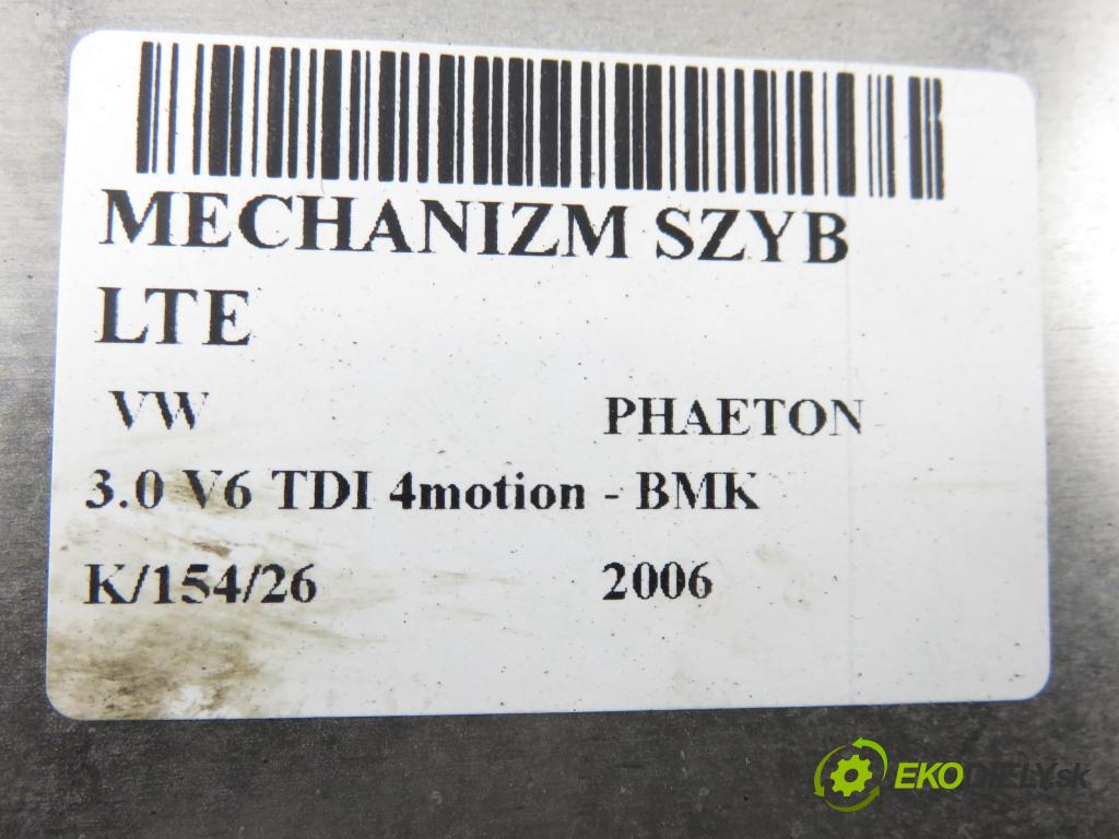 VW PHAETON (3D1, 3D2, 3D3, 3D4, 3D6, 3D7, 3D8, 3D9) SEDAN 2006 165,00 3.0 TDI 2967,00 mechanismus oken LTE 038060139F ; 3D0959703D ; 3D4839755AG